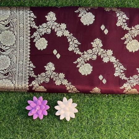 Captivating Maroon Banarasi Katan Silk