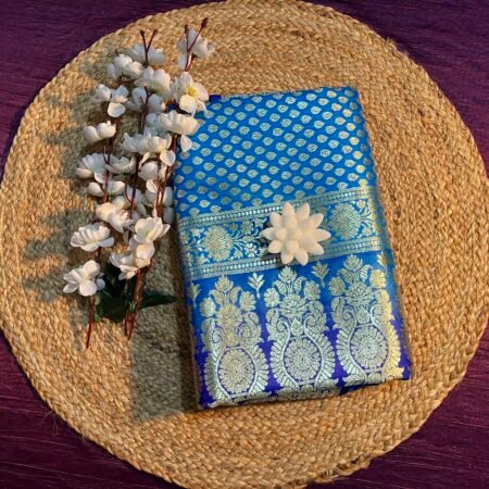 Emerald Blue with Gold Jaal Work